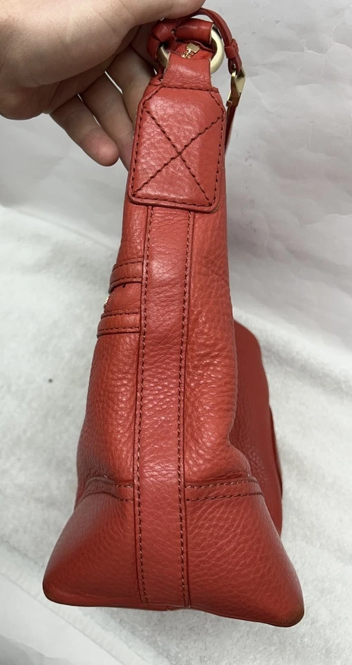 Cole Haan Womens Red Leather Hobo Shoulder Bag - Image 3 of 4