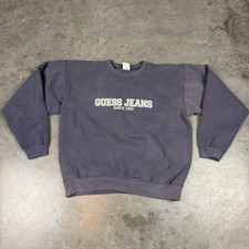 Vintage Guess Sweatshirt Mens Medium Blue Sun Fade 90s Preowne