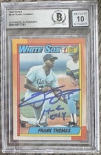 Frank Thomas Auto 1990 Topps #414 Autograph Card HOF 2014 Inscription Beckett 10