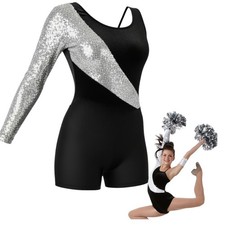 We Got Game Short SILVER Biketard Child 6x7 Dance Costume Jazz  Tap Unitard