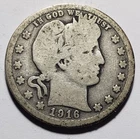 1916-D  Silver Barber Quarter