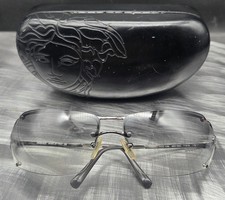 VGC Vintage Versace MOD N36 Sunglasses Rimless Shield Medusa Logo Italy - Case