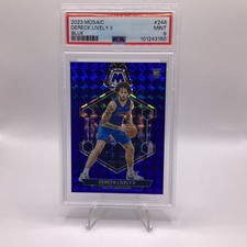 2023-24 Panini Mosaic Dereck Lively II #248 Blue Mosaic Prizm Rookie /199 PSA 9