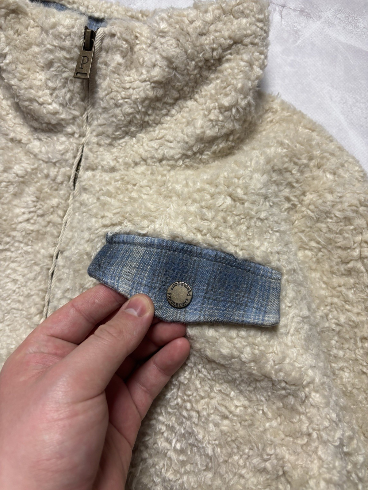 Pendleton Sherpa Jacket Full Zip Teddy Fuzzy Coat… - image 5