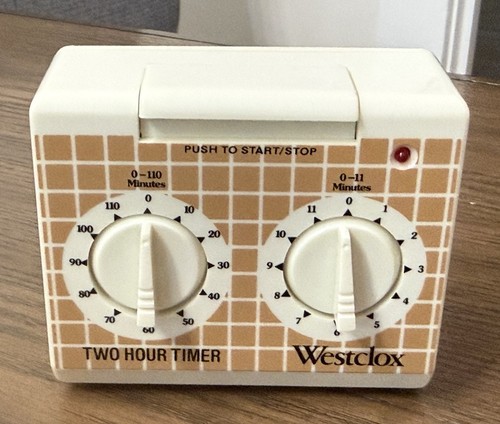 VTG Westclox Two Hour Kitchen Timer Plastic RARE HTF Made Hong Kong