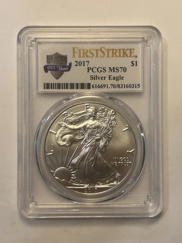 2017 American Silver Eagle MS70 PCGS First Strike .999 Silver 1 oz | 225 Label