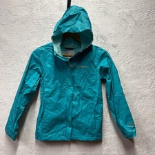 Columbia Omni Tech Windbreaker Jacket Youth M 10-12 Teal Blue Mesh Raincoat
