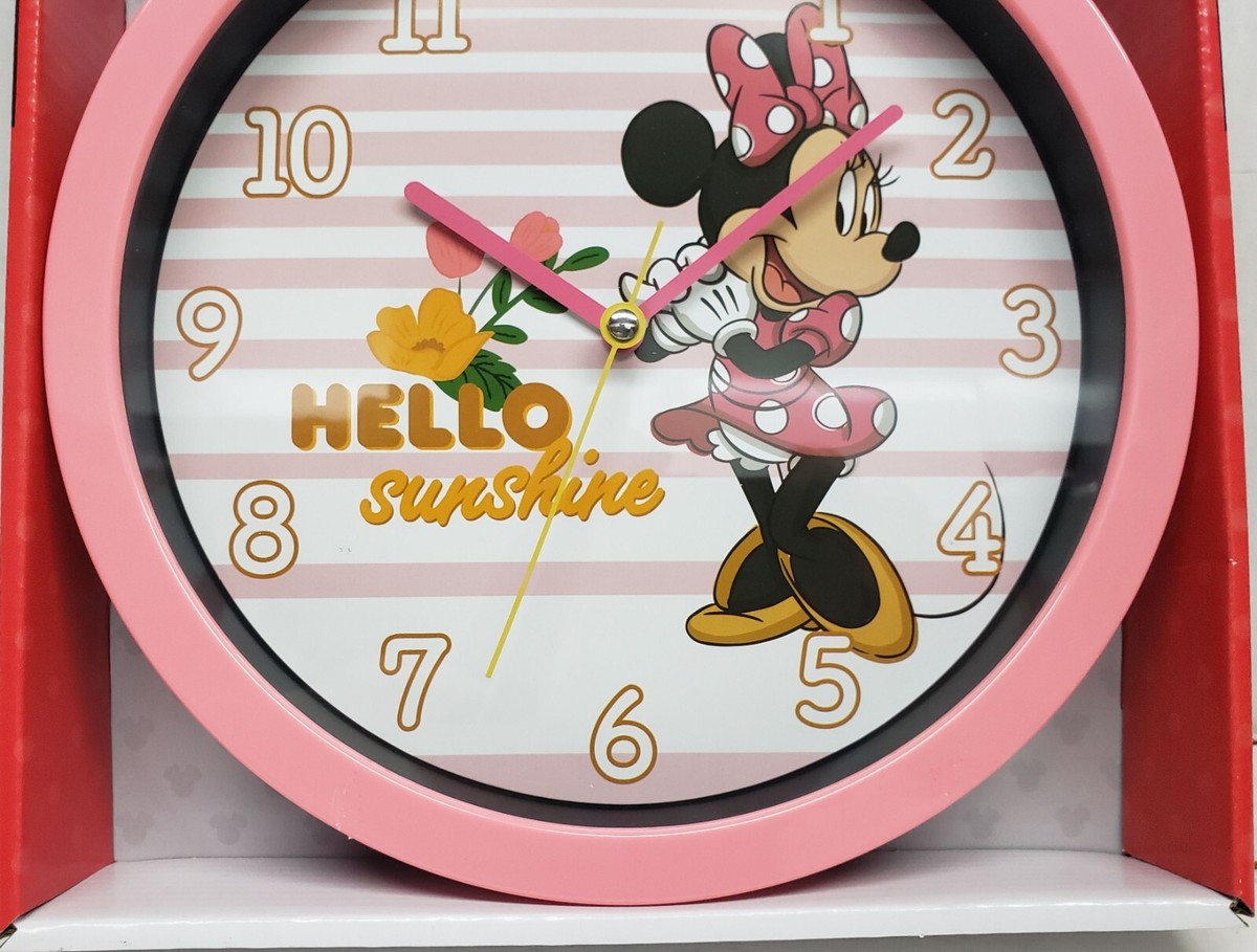 mm1111 ★希少　美品★ディズニー　ウォールクロック　ミニーマウス Round Plastic Decor. Wall 10