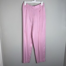 Tibi Women's Viscose Suiting Pleat Pant Trousers-Pink-Size 4-NWT