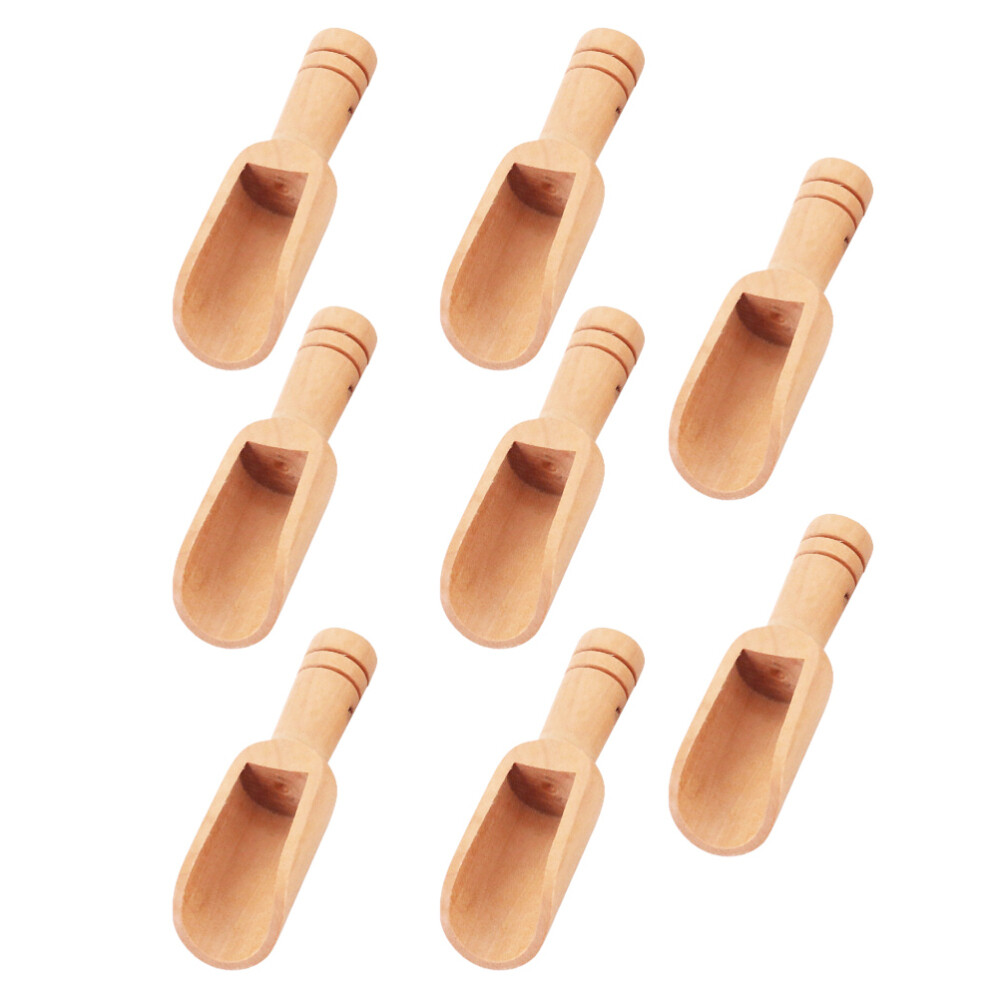 8PCS Wooden Mini Spoons Honey Teaspoon Bath Salt Spoon Coffee Spoon Bath Salt
