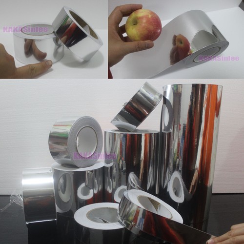 Útil pegatina de cinta envolvente de vinilo cromado espejo brillante para teléfono de automóvil hogar belleza AB - Imagen 9 de 22