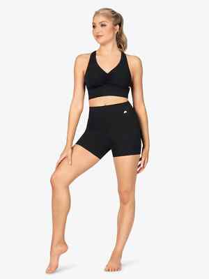 NWT Mariia Seamless Front Organic Bamboo Shorts, Black, Adult Large