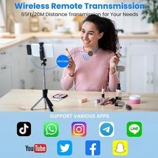 Mini Wireless Lavalier Microphone – 65ft Range, 30H Battery, Charging Case