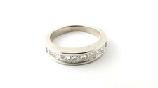 14 Karat White Gold Princess Diamond Wedding Band Size 7 3823