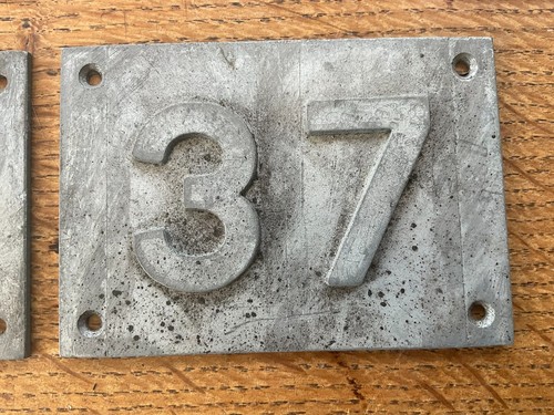 Vintage Galvanised Steel House Number Sign Reclaimed Salvage Old Architectural - Picture 42 of 48