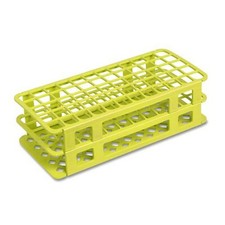 Test Tube Rack, Plastic, 16mm, 60 Holes, Yellow, Karter Sci 207K1 (Pack 50)