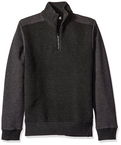 calvin klein new charcoal gray mens size medium m 1/2 zip ribbed