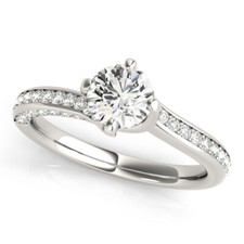 0.76 Ct Simulated Diamond Anniversary Engagement Ring 14K Solid White Gold 7