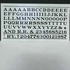 Champ Decals HO Scale: Alphabet and Numerals - Railroad Roman - 13/64" - Black