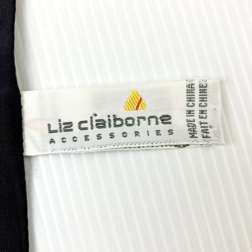 VTG Liz Claiborne 100% Silk Double Layer Oblong Scarf 29cm X 134cm Black As New - Picture 5 of 8