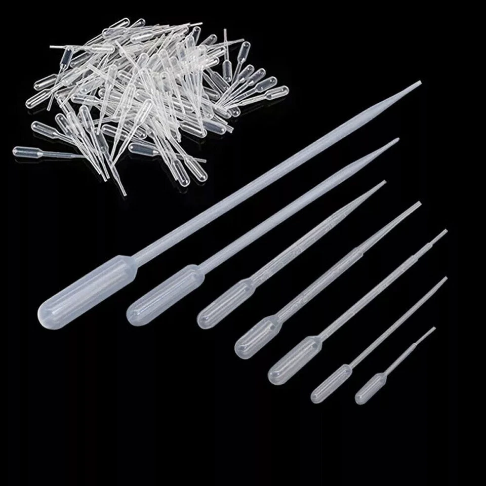 100/200Pcs Plastic Transparent Transfer Pipettes Disposable Eye Dropper 0.2-10ml - Image 2 of 4