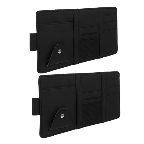 2 Pcs Car Glasses Holder Visor Cards Organizer Storage Pocket Man