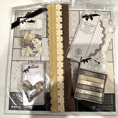 Docrafts Papermania 12x12 Capsule Lincoln Linen Bundle ~ 32 Sheets Daisy Chains+