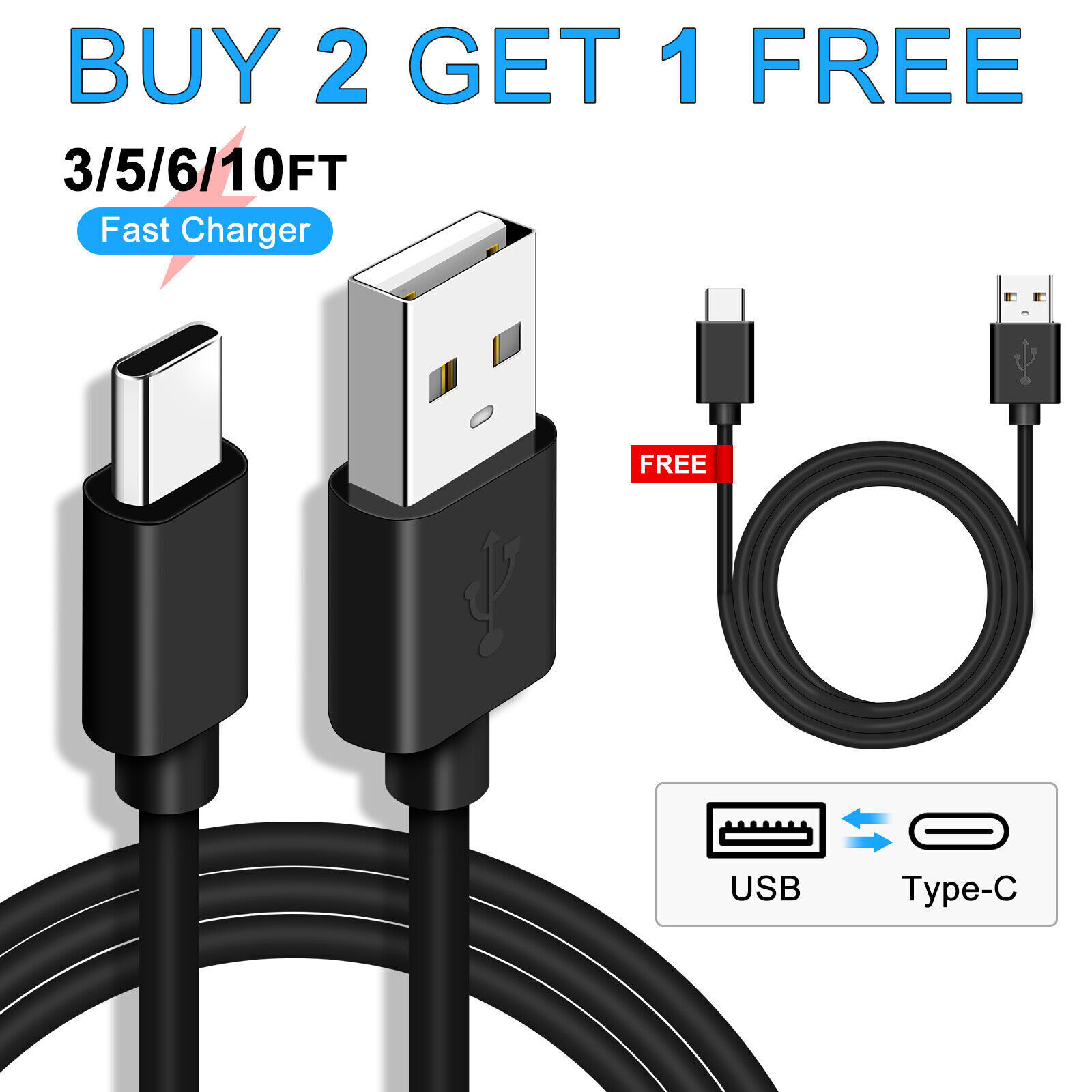 For iPhone 16 Pro/Plus USB-A Cable Fast Charger Type C Charging SYNC Data Cord
