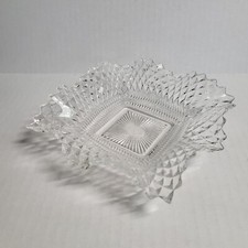 Vtg Indiana Glass Dish Crystal Glass Cut WAG