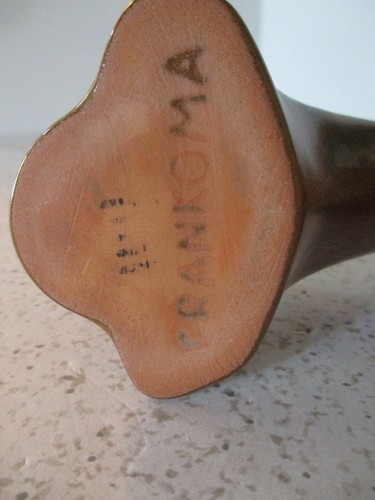 FRANKOMA POTTERY 3 TAPER CANDLE HOLDER, DESERT BROWN, #306, MID CENTURY MODERN - Picture 4 of 8