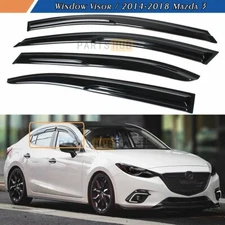 For 2014-2018 Mazda 3 Axela JDM 3D Wavy Mugen Style Window Visors Rain Guards