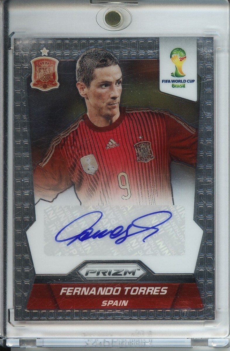 PANINI WORLD CUP PRIZM 2014 FERNANDO TORRES SPAIN AUTOGRAPH CARD 