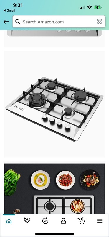 KUPPET  GAS HOB Propane Stovetop Gas 4 Burner NEW IN BOX Stainless Steel
