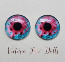 Blythe Doll Eyechips Blue Pink Realistic Eye Chips 14mm Custom Furby Ooak Bjd