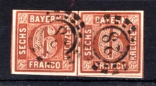 Bavaria 4II Nice Pair Postmarked (AA6526