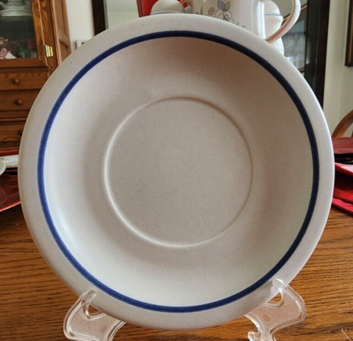 Yorktowne Saucer (s) 6 3/4" Pfaltzgraff backstamp Grey Stoneware Grey Blue ! - Picture 1 of 14