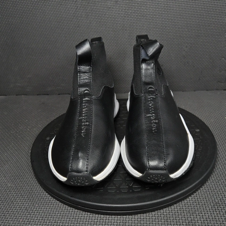 Champion ралли туфли женщин Sz 8,5 Вт черный белый кожаный поскользнуться на тренажеры кроссовок - Изображение 2 из 4