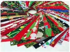 Christmas Cotton Fabric Decor Charm Pack Lot 100 5" SQUARES Quilting Pre-Cut