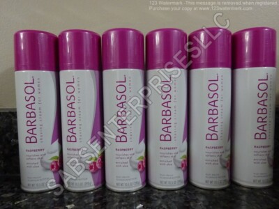 6 Barbasol RASPBERRY Shaving Cream for Women with Aloe Shave Cream 10.5 oz. NEW