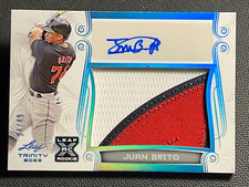 2023 Leaf Trinity AWESOME !! WORN PATCH ROOKIE AUTO Juan Brito 34/49