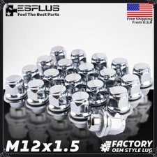 20 Pc Chrome M12x1.5 OEM Mag/Flat Lug Nut 13/16" Hex Fit Mitsubishi 5-Lug Models