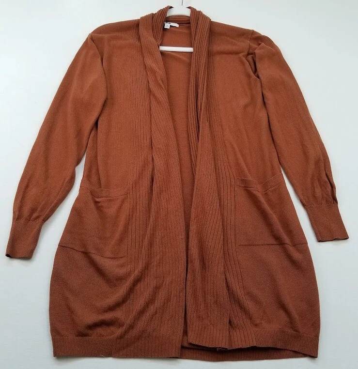 Uniqlo Duster Cardigan Sweater Women s Extra Small Brown Long