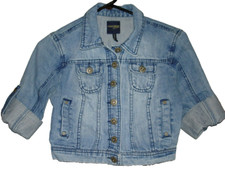 Highway Jeans Denim Jacket Youth Girls Size S Blue Distressed