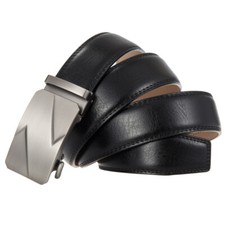 Business Men's Real Leather Belt Automatic Buckle Belt Ratchet Strap Jeans Dress