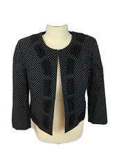 CAbi Women's Size 4 Black Polka Dot Crop Jacket Blazer Career Style 5156