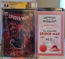 RARE RETIRED LABEL! ASM Spider-Man 1 MILES MORALES CGC 9.8 Signed Scott Campbell