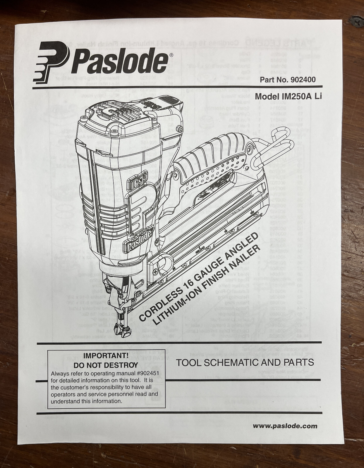 Paslode 16 Gauge Angled Cordless LiIon Finish Nailer KIT 759501113916