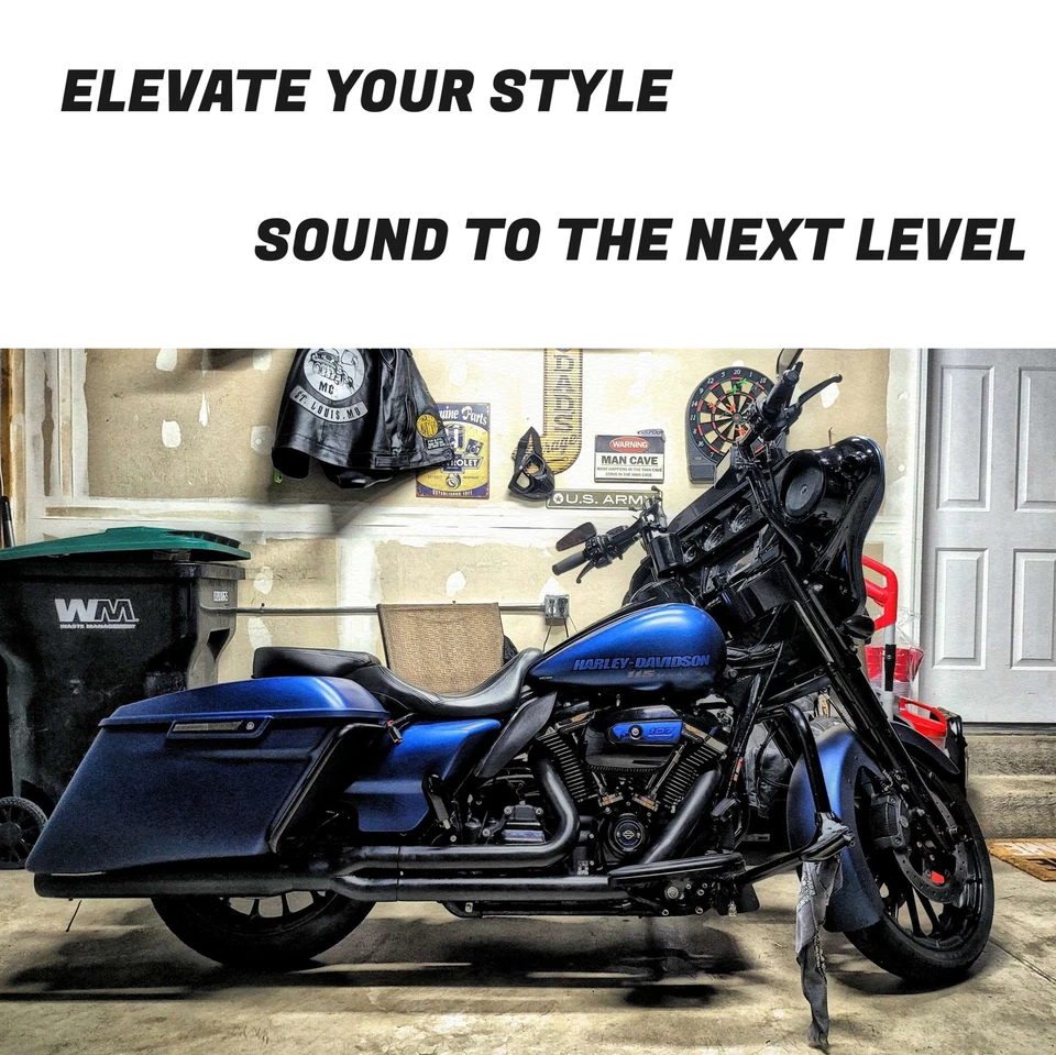 Tubo de escape negro 2 en 1 para Harley Davidson 2017-UP Touring Street Glide Foto 2 de 4