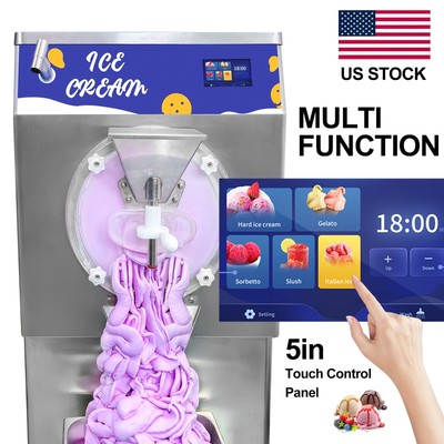 Wixkix Hard Serve Ice Cream Maker Gelato Machine 48L/H Batch Freezer with Faucet
