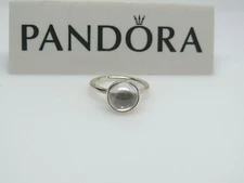 New NO BOX Pandora Clear Poetic Droplet Crystal Ring 190982CZ Stack Pic Size